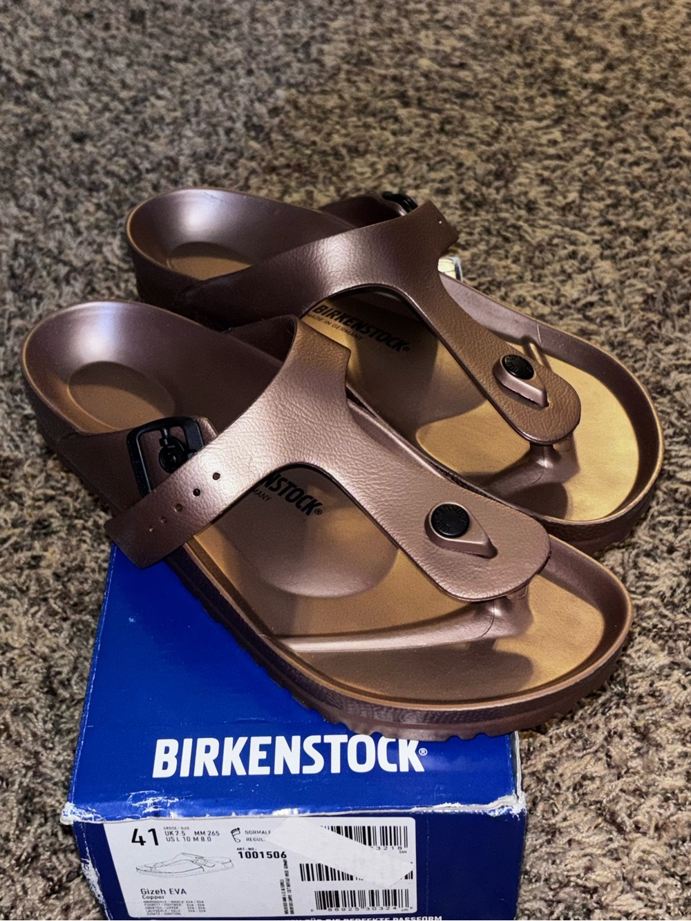Birkenstock Gizeh Eva Unisex Thong Sandal In Copper Size US Women’s 10 M8/ EU41